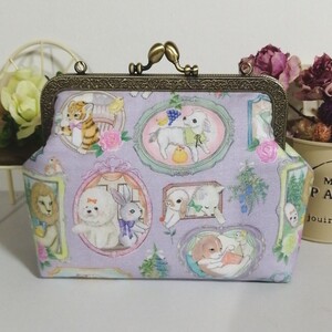ユキエモン がま口ポーチ コスメポーチ ハンドメイド
