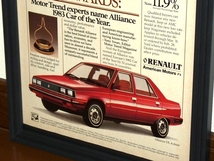 1983年 USA 80s 洋書雑誌広告 額装品 Renault Alliance ルノー アライアンス (A4size) / 検索用 9 ヌフ 店舗 ガレージ ディスプレイ 看板_画像3