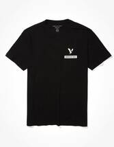  * AE 正規品 アメリカンイーグル Tシャツ AE Super Soft Left Chest Graphic T-Shirt XXL / Black *_画像1
