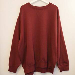 King size solid big size sweat shirt 3XL MADE IN PAKISTAN オーバーサイズ スウェット キングサイズ バーガンディー GOOD USED