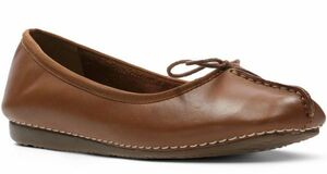 Clarks Clarks 25cm leather tongue Brown ballet pumps Flat Loafer moccasin slip-on shoes ribbon boots sandals RRR18