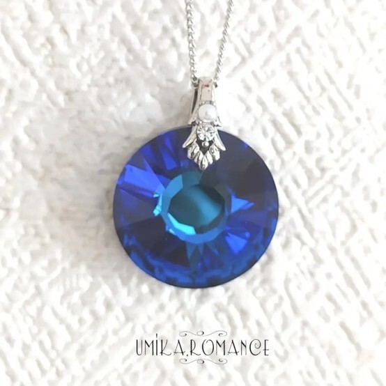 値下げ!蒼い 太陽 ネックレス ★ ハンドメイド
