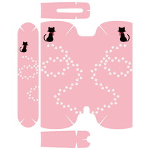 iQOS3 専用 スキンシール ネコと足跡-ピンクB 柄 デザインデコシール 表面＆上下セット アイコス3 猫足跡/フクロウズ_画像2