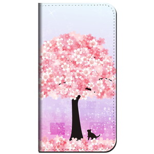 iPhoneX 他手帳型ケース 満開の桜の木 柄 iPhone13 iPhoneSE2