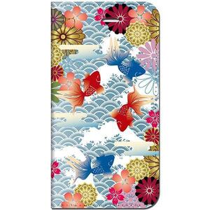 iPhone8 / iPhone7 共通 手帳型ケース【花海金魚】