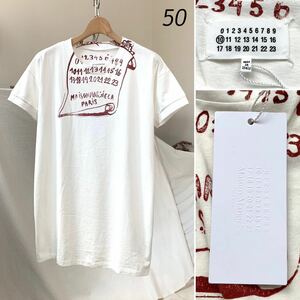 新品 2021SS メゾンマルジェラ スクロール ロゴ カレンダータグ 半袖 Tシャツ 50 定4.62万 メンズ Maison Margiela マルジェラ 21ss