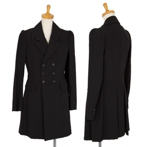  Comme des Garcons COMME des GARCONS product wash wool double collar cut . included back box pleat coat . black S [ lady's ]