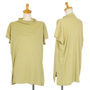  Jurgen Lehl JURGEN LEHL neck dore-p side slit French sleeve long cut and sewn yellow green M [ lady's ]