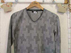 ! clothes 4586! long sleeve V neck T-shirt MEN'S BIGI men's Bigi made in Japan size S use impression none ~iiitomo~