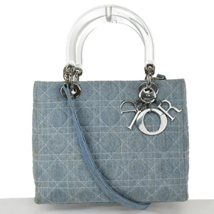 [Used] Medium Beauty Christian Dior Handbag Shoulder 2WAY Lady Dior Denim Light Blue 75MS463, Dior, Bag, bag, Lady dior