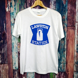 送込　夜のホットステーション　LAWSYON　半袖Tシャツ　白　２XLサイズ