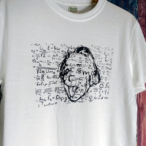 送込　アルベルト アインシュタイン　20世紀最高の物理学者　 半袖Tシャツ　白　Lサイズ