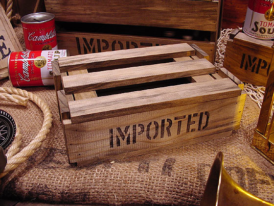 Skashi BOX tamaño M ■ Productos americanos Productos americanos Caja de madera de estilo antiguo Caja de madera con tapa Almacenamiento hecho a mano Jardinería, muebles, interior, Accesorios de interior, estuche de accesorios