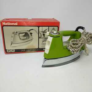 * beautiful goods *National steam iron NI-6500 green National Showa Retro S