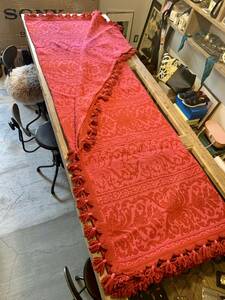 * Vintage * Italian meido*Bolis*Old World Creations* blanket * blanket * bedcover * king-size * red * pink * bedding 