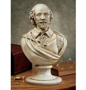 西洋偉人胸像 ウィリアム・シェイクスピア彫像 大理石風彫刻/ William Shakespeare[輸入品