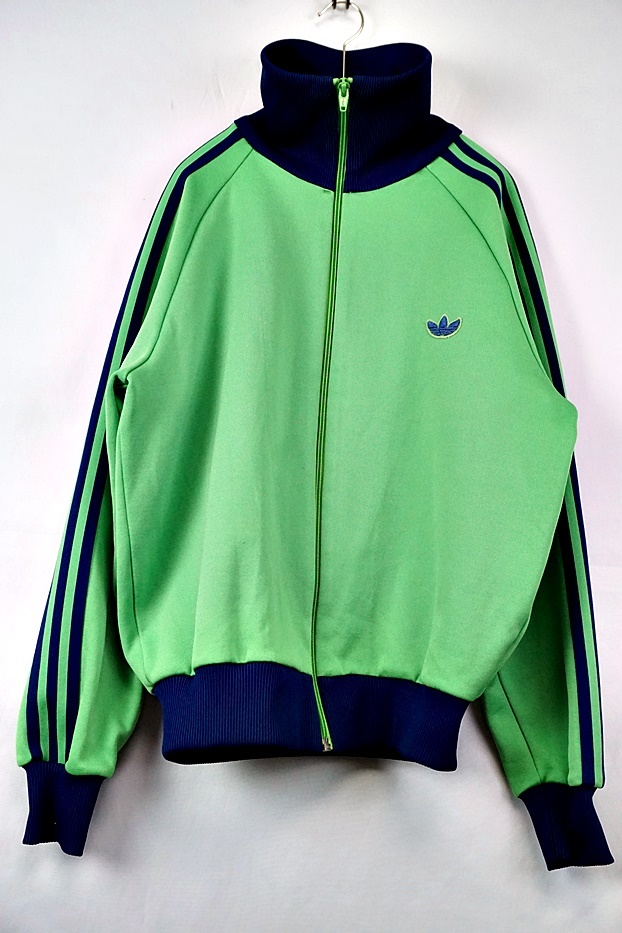 掘り出し物に出会える 80s 古着 デサント製 ライム緑紺 7号 ジャージ OFF半額 80s 古着 デサント製 ライム緑紺 7号 ジャージ vintage アディダス ジャージ