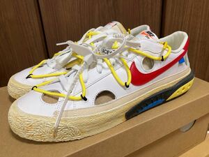 30cm オフホワイト×ナイキ ブレーザー ロー ホワイト ユニバーシティレッド Off-White×Nike Blazer