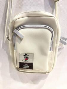 #6560# не использовался # Mickey Mouse небольшая сумочка белый белый наклонный .. смартфон inserting Disney 