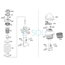 ベンツ W218 フロント ショックアブソーバー 左右共通 CLS220 CLS350 CLS400 CLS550 CLS63 2183231500 2183231100 2183233100 出荷締切18時_画像2
