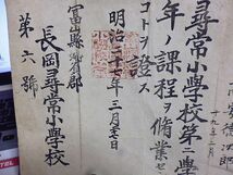 脩業證書　富山県婦負郡　長岡尋常小学校　明治27年3月27日　尋常小学校第二学年ノ課程ヲ脩業セシコトヲ證ス　_画像2