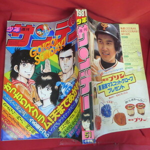 ●●週刊少年サンデー 1981年 51号　昭和56年12月2日号●うる星やつら/男大空/タッチ/六三四の剣/ダメおやじ