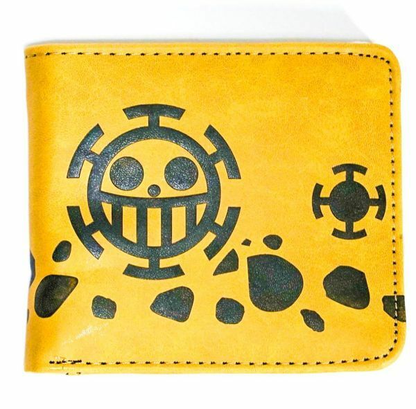 財布 onepiece 海賊旗 トラファルガ ワンピース サイフ さいふ 二つ折り 茶色