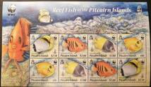 ピトカーン 魚(WWF)(4種(8枚)シート) MNH_画像1
