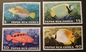 パプア・ニューギニア 魚(4種) MNH