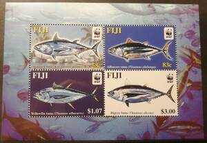 フィジー 魚(4種小型シート) MNH