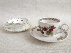 ノリタケ フルーツ柄 カップ＆ソーサー 2客 Noritake 4613 PORTSHORE・9416 ROYAL ORCHARD BoneChina JAPAN ポートショア　ティー