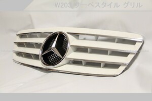 @メルセデスベンツ Cクラス W203 フロントグリル 白 (ホワイト) C180 C200 C230 C240 C320 C32AMG