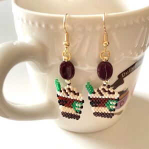 コーヒーのお供に カフェピアス イヤリング コーヒーピアス ハンドメイドピアス