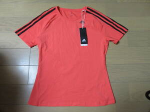 adidas CLIMALITE Lady's short sleeves L orange new goods * settlement of accounts sale *