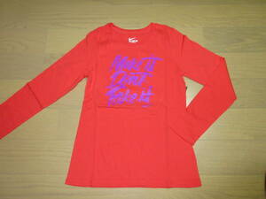 NIKE Junior long shirt 140. orange new goods * settlement of accounts sale *