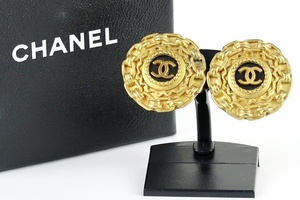 【美品】CHANEL シャネル ココマーク イヤリング ゴールド ブランドアクセサリー 94A刻印 服飾 小物【IR1】