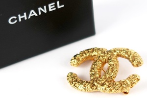 [ прекрасный товар ]CHANEL Chanel здесь Mark брошь 93A Gold бренд аксессуары мелкие вещи женский [KE18]