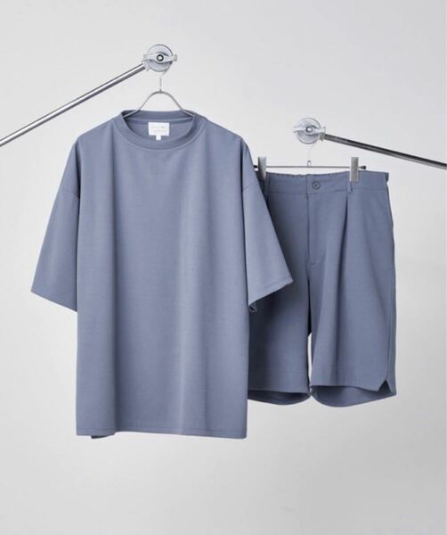 Tシャツ ショートパンツ 【セットアップ】サックスグレールームウェア ストレッチ