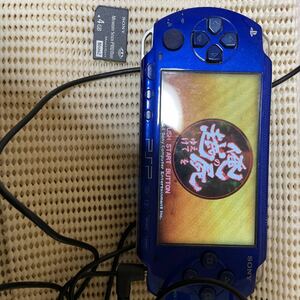 PSP1000 ブルー【本体+メモリースティック4GB】電源コンセント