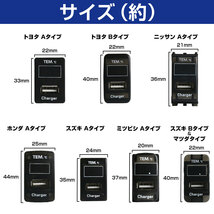 【ミツビシA】 グランディス NA4W LED/ホワイト 温度計+USBポート 充電 12V 2.1A 増設 パネル USBスイッチホールカバー 電源_画像5