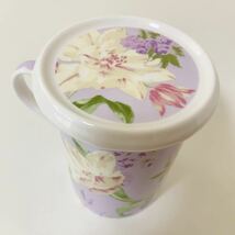 未使用品 LAURA ASHLEY ローラアシュレイ 蓋付き マグカップ ティーストレーナー ENGLAND イギリス製 食器 花柄 キッチン インテリア_画像6