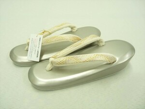 ma.. four season / new goods /. woven / made in Japan / silver pcs / collection cord gold . nose ./ zori /. woven ZUREN zori 1-1-L