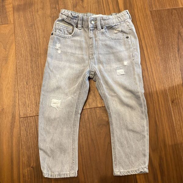 ZARA キッズ デニムパンツ ダメージデニム 98cm グレー ザラ