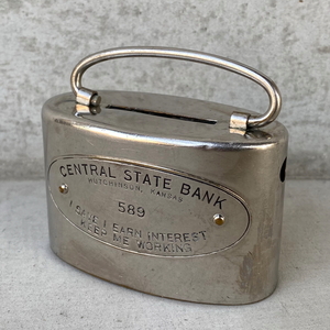  Vintage antique CENTRAL STATE BANK coin Bank savings box America / collectable objet d'art interior Novelty - Bank USA