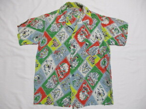 PENNEYS. потребности 50s гавайская рубашка общий рисунок SIZE 18 Vintage 