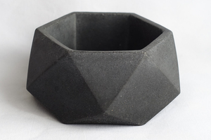 コンクリート製植木鉢 黒 ブラックプランター シンプル モダン セメント鉢