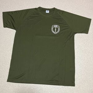 OKINAWA米軍実物 AMPHIBIOUS RAIDS BRANCH Tシャツ　DRY OD LARGE USMC 海兵隊