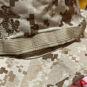 沖縄 米海兵隊実物 USMC デザートマーパットブーニーハット MEDIUM カモフラ ピクセル デジタル迷彩 キャップ帽子 沖縄の画像3