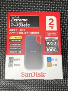 サンディスク エクストリーム SSD USB 3.2 2TB SDSSDE61-2T00-J25 外付けSSD 1050MB/s