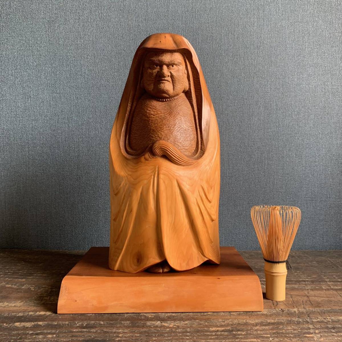 スタイルズ(STYLES) 飛騨一位一刀彫 谷口堅助作 合掌観音像 仏像 共箱